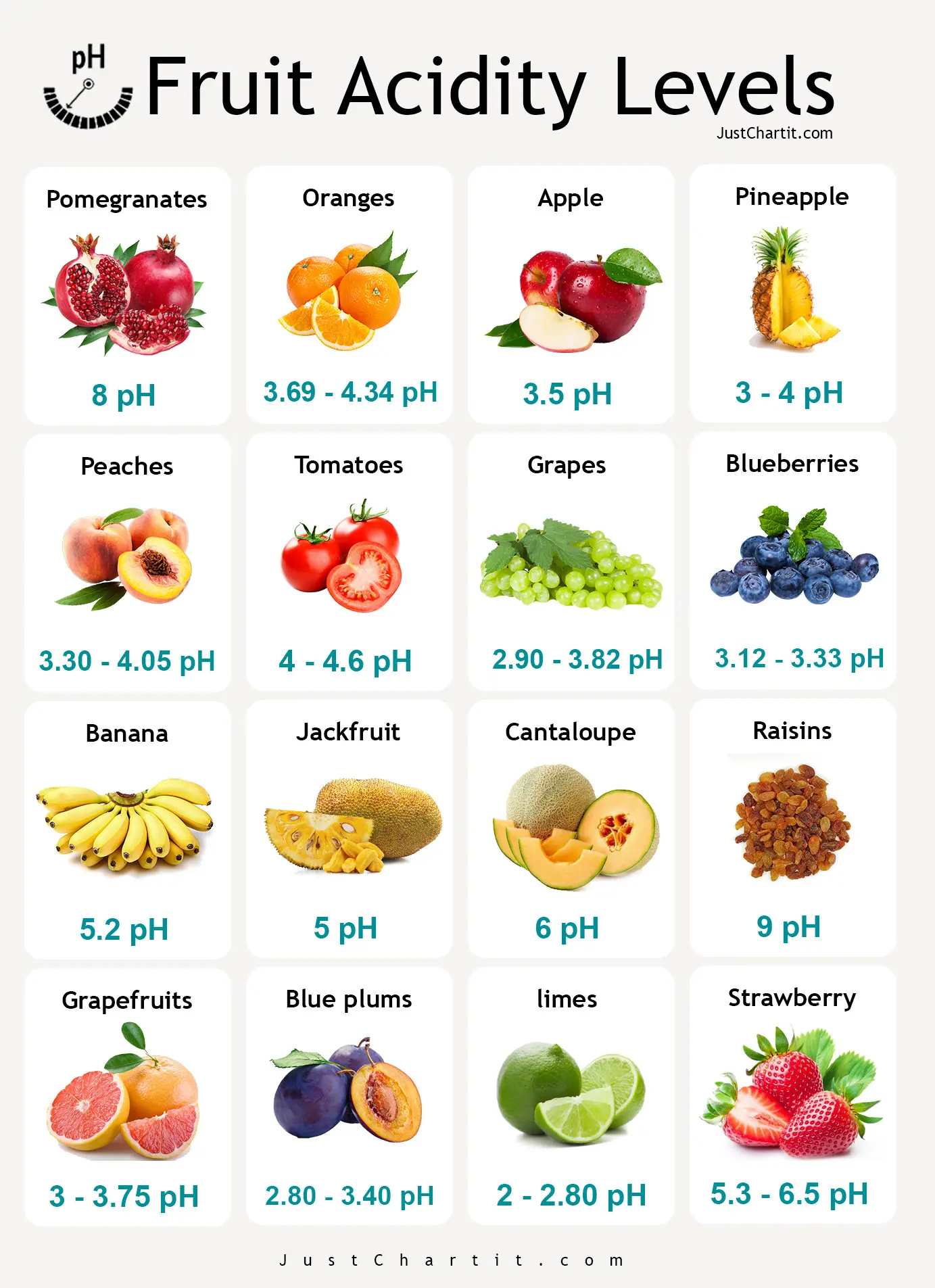 Detailed Fruit Acidity Chart to know your Fruit Acidity Level